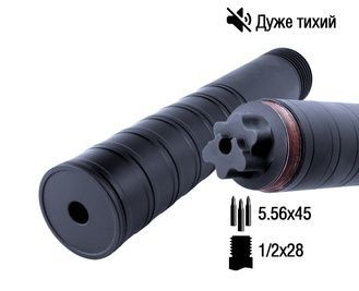 Розбірний ПБС з максимальним звукогасінням кал. 5.56 для AR15, M4, UAR15 S441, 5.56, 1/2x28 фото